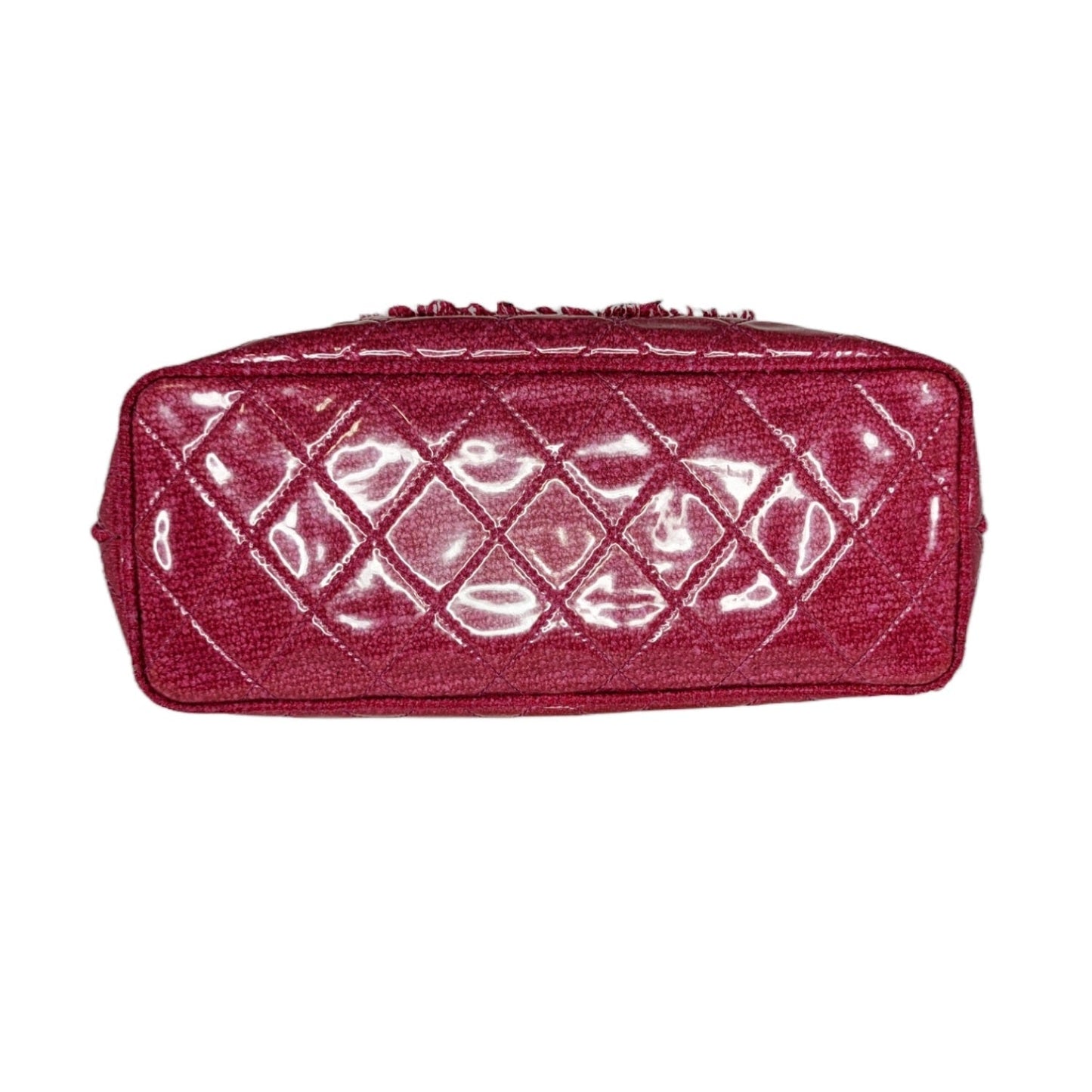 Luxury Chanel Vinyl Quilted Funny Tweed Tote Pink