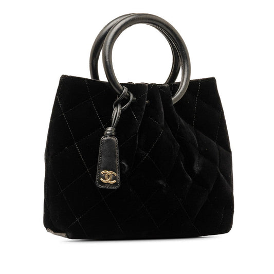 Chanel Matrases Circle Handbag Black White Leather Chanel