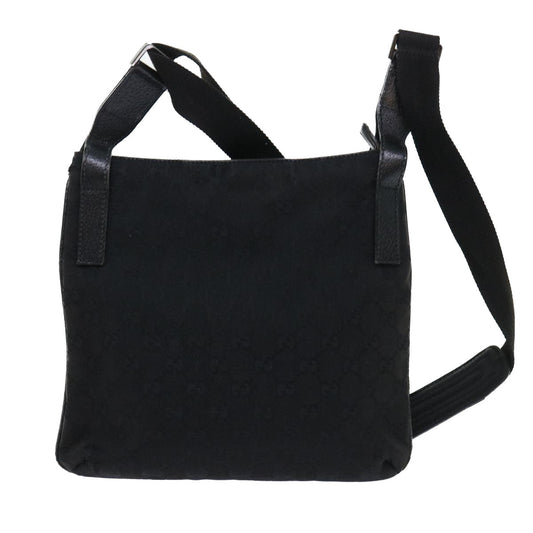 Luxury Gucci GG Canvas Shoulder Bag Canvas Leather Black 122793 ac2179
