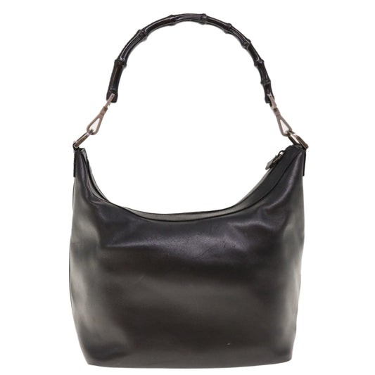 GUCCI Bamboo Hand Bag Leather Black 000 0531 3444 ac2613