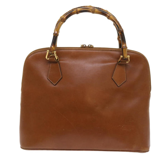 GUCCI Bamboo Hand Bag Leather Brown ac2689