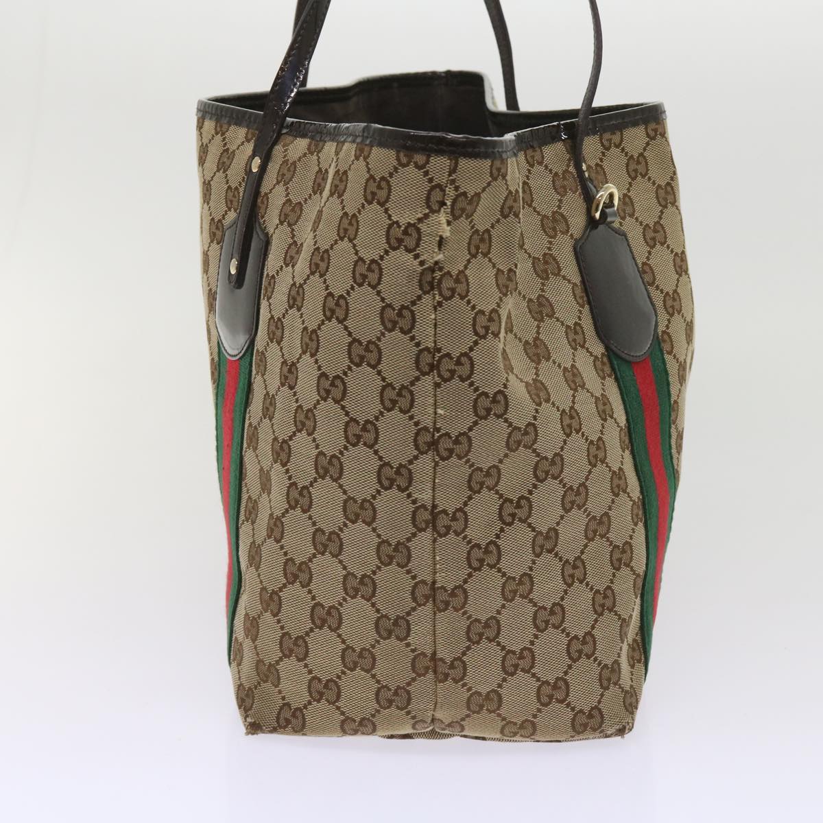 GUCCI GG Canvas Web Sherry Line Tote Bag Beige Green Red 211970 ac2718