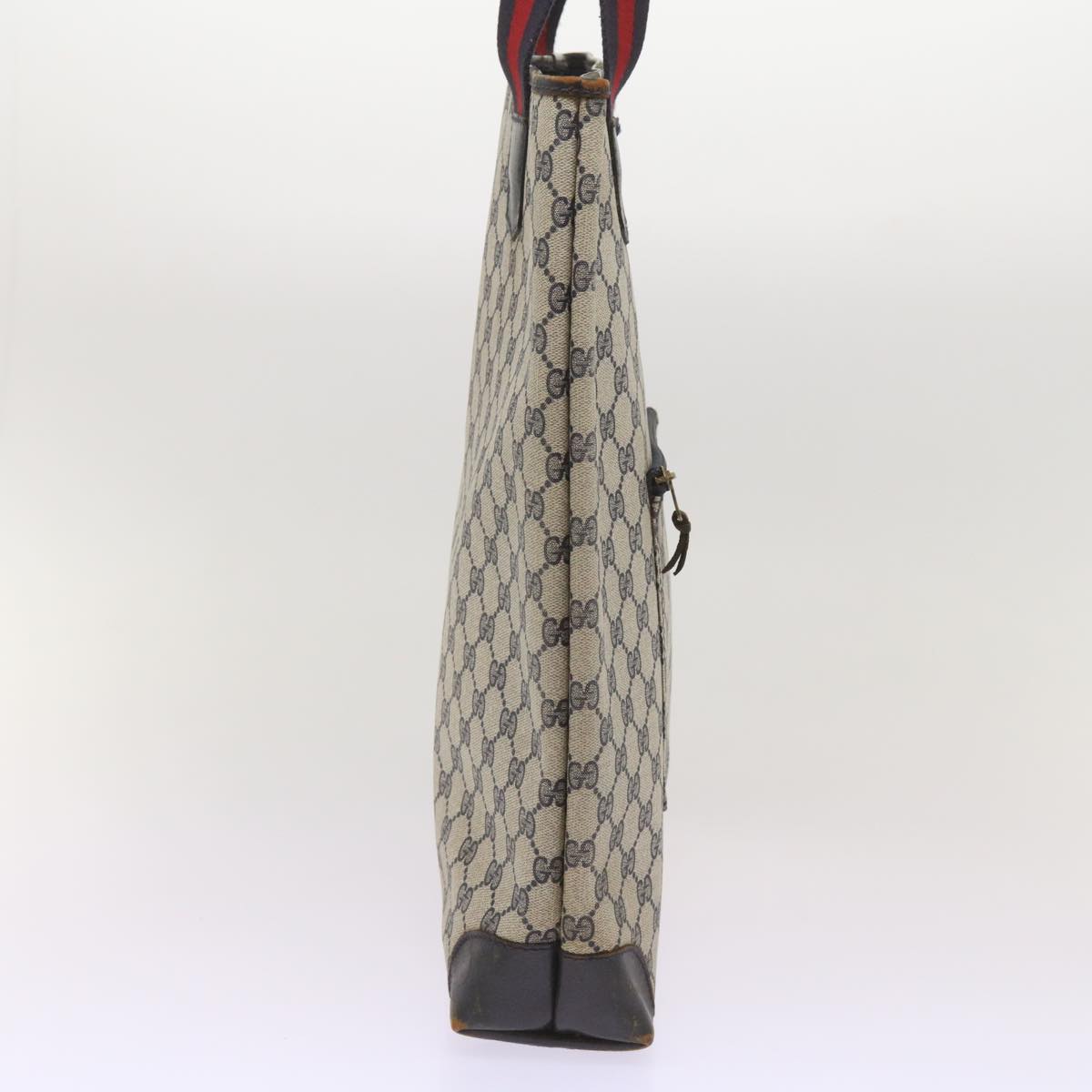 GUCCI GG Supreme Sherry Line Tote Bag PVC Leather Red Navy 010 378 ac2770