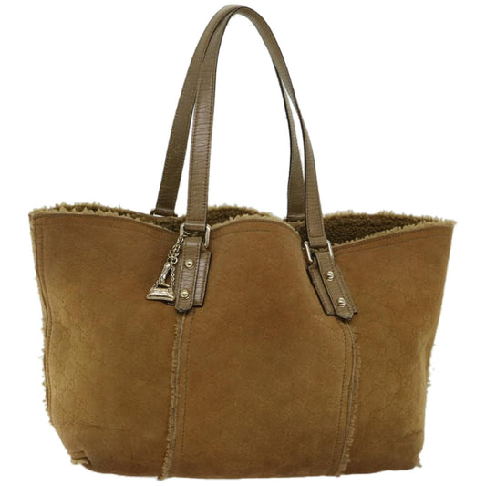 GUCCI GG Canvas Tote Bag Mouton Brown ac2774