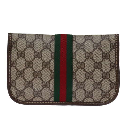 Luxury Gucci Trending 2025 GG Supreme Web Sherry Line Pouch PVC Beige Red 014 89 5205 ac2968