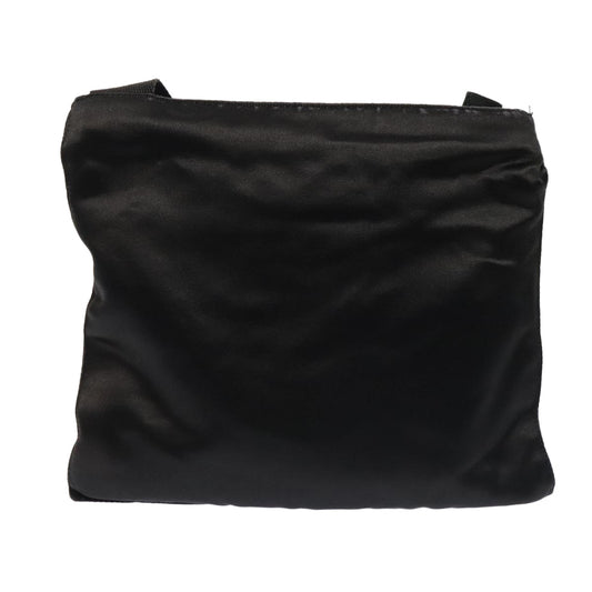 Luxury Prada Shoulder Bag Satin Silver Black ac3203