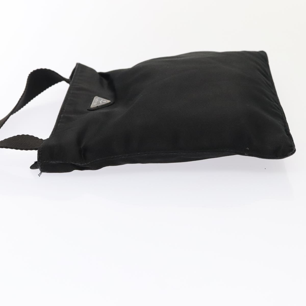 Luxury Prada Shoulder Bag Satin Silver Black ac3203