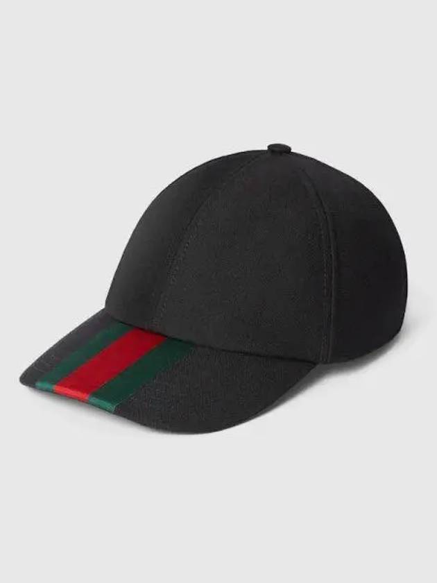 Luxury Gucci Trending 2025 Web Canvas Base Ball Cap Black