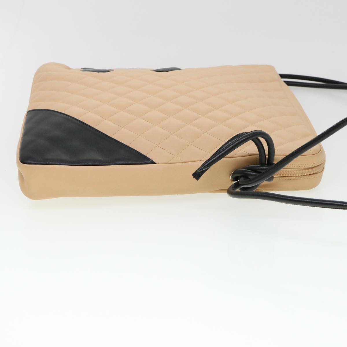 Luxury Chanel Cambon Line Shoulder Bag Caviar Skin Beige CC am4027