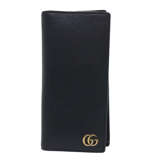 Luxury Gucci GG Marmont Wallet Leather Black am4987