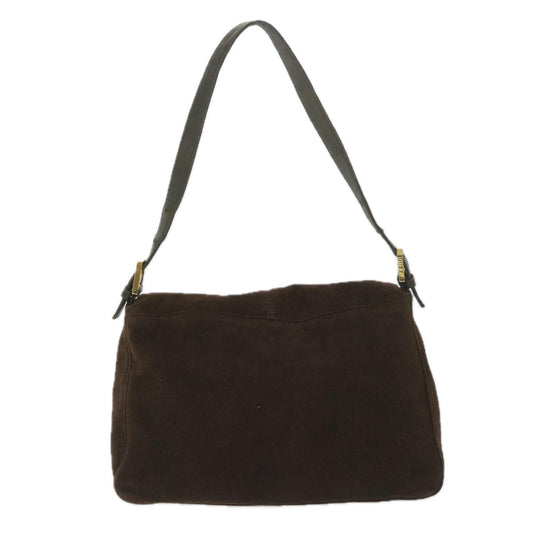 Luxury FendiMamma Baguette Shoulder Bag Suede Brownam5342