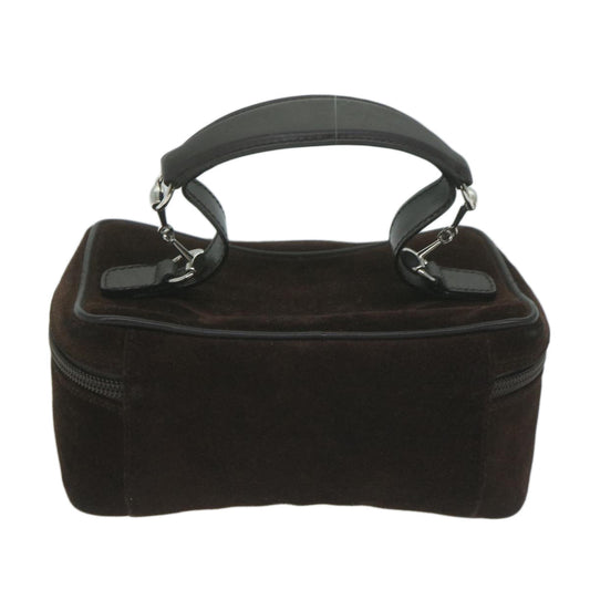 GUCCI Horsebit Vanity Cosmetic Pouch Suede Brown 032 1705 am5745