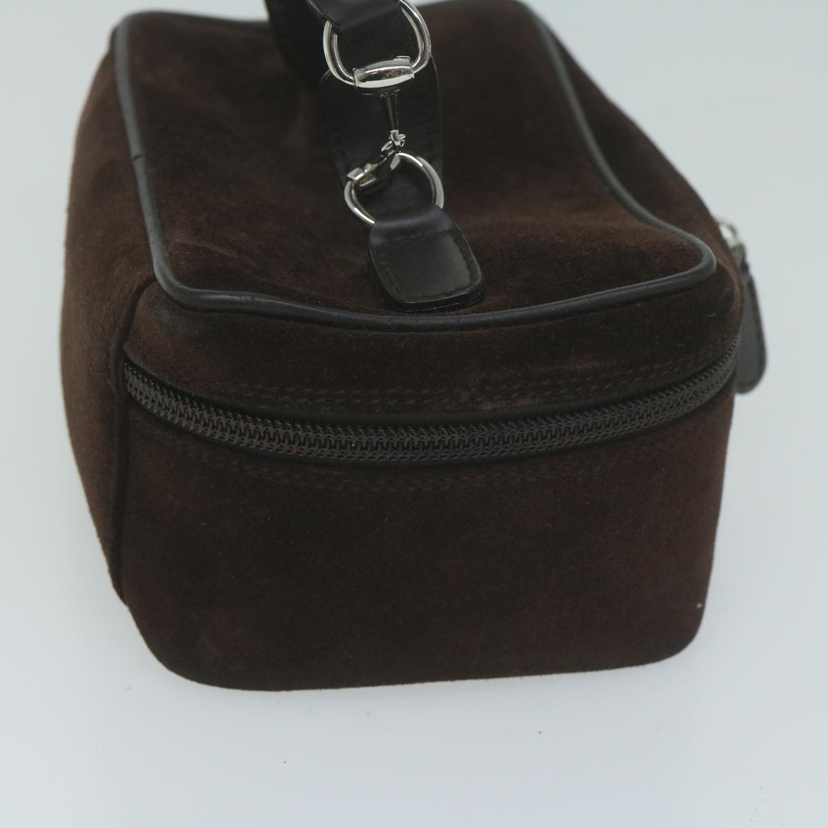 GUCCI Horsebit Vanity Cosmetic Pouch Suede Brown 032 1705 am5745