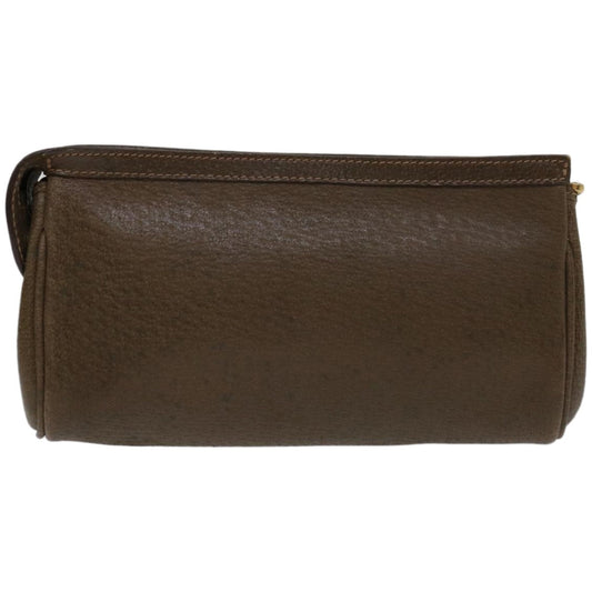 GUCCI Web Sherry Line Pouch Leather Brown Red Green 039 904 0665 am5842