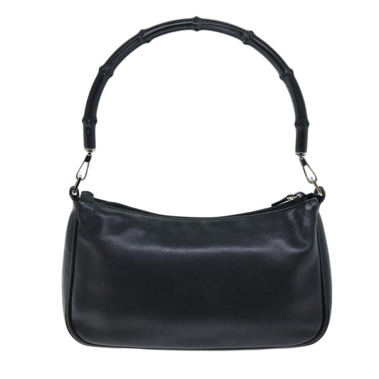 Luxury Gucci Trending 2025 Bamboo Shoulder Bag Leather Black 001 3865 am6186