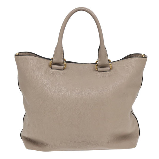 Luxury Prada Tote Bag Leather 2way Beige am6596