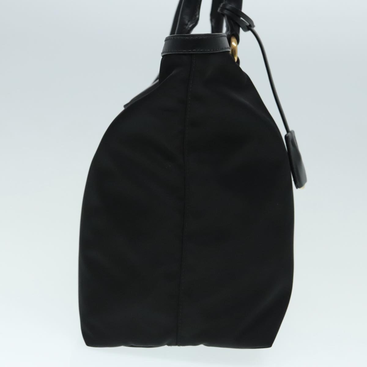Luxury Prada Tote Bag Nylon Leather Black Gold am6976