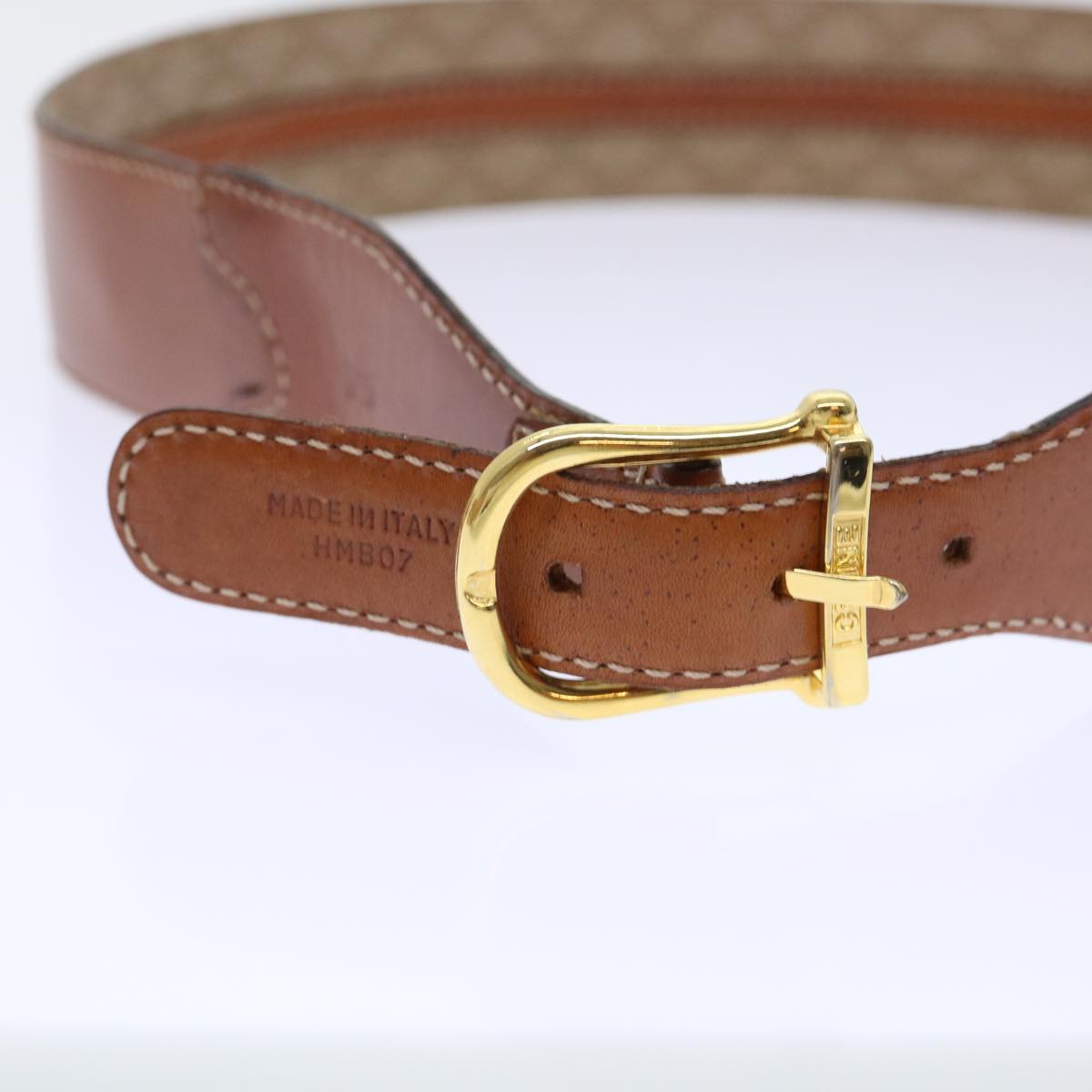 Luxury CELINE Macadam Canvas Belt 31.5"" Beige ar10052B