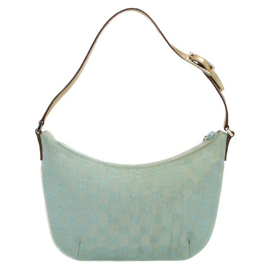 Luxury Gucci GG Canvas Shoulder Bag Light Blue Gold ar10312