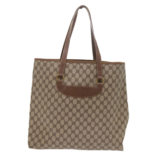 Luxury Gucci GG Canvas Tote Bag PVC Leather Beige ar10314