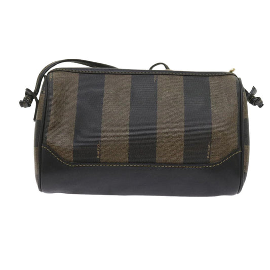 Luxury FendiPecan Canvas Shoulder Bag Black Brownar10656