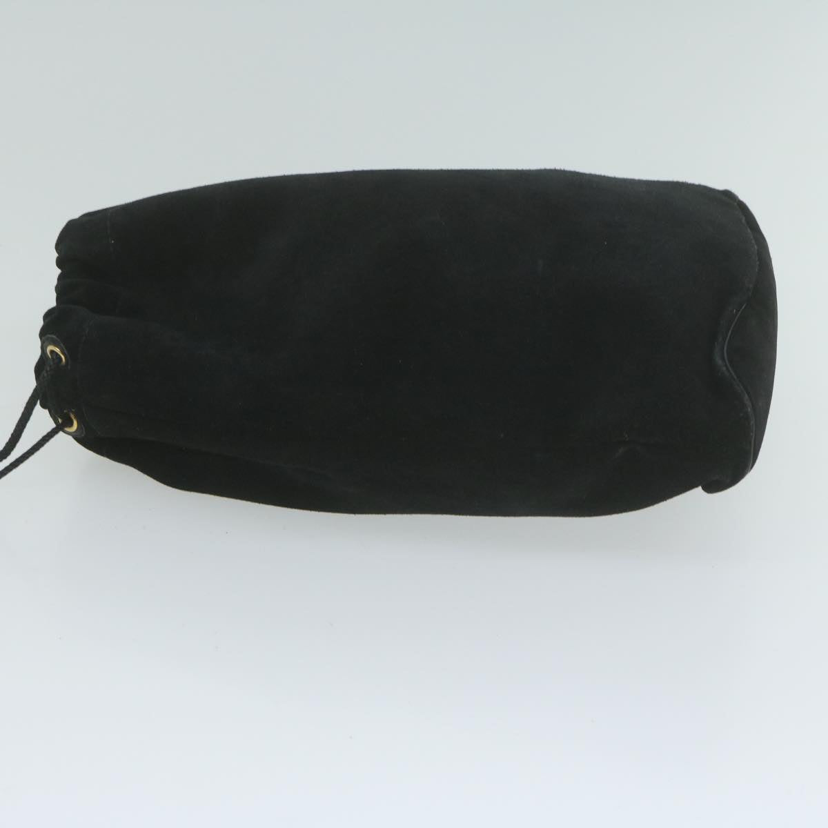 GUCCI Drawstring Pouch Pouch Suede Black ar11339