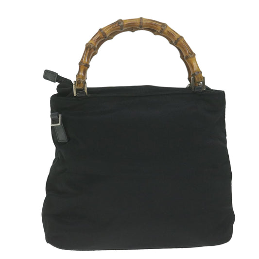 GUCCI Bamboo Hand Bag Canvas 2way Black 002.2058 ar11355