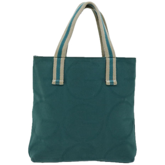 GUCCI Sherry Line Hand Bag Canvas Blue White 140691 ar11414