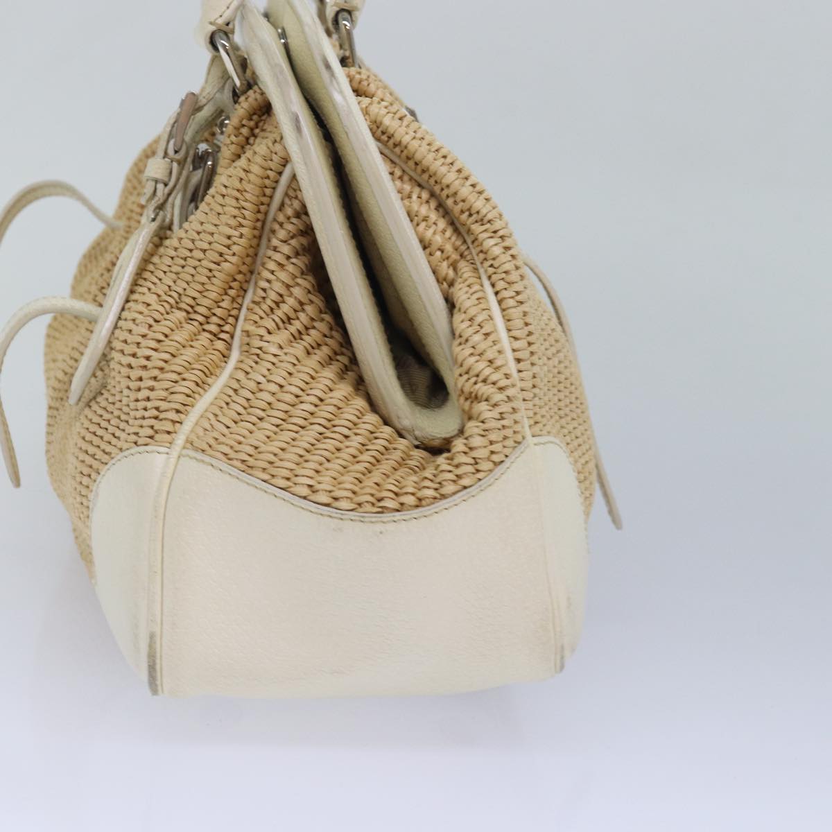 Luxury Prada Hand Bag Straw Beige ar12199