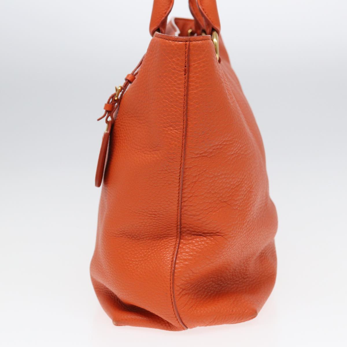 Luxury Prada Hand Bag Leather 2way Orange ar12200