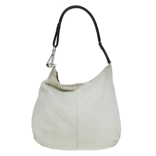Luxury Prada Shoulder Bag Leather White Black Silver ar12336