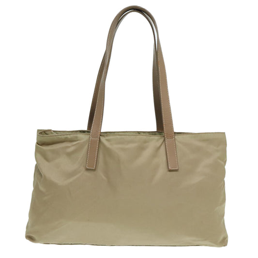 Luxury Prada Tote Bag Nylon Beige Silver ar12356