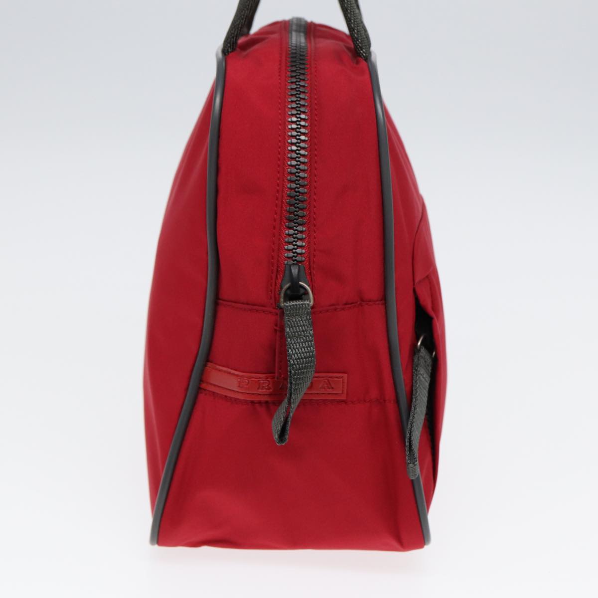 Luxury Prada Sports Hand Bag Nylon Red Gray Silver ar12357