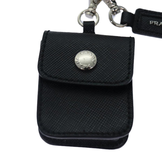 Luxury Prada AirPods Case Safiano leather Black Silver ar12435