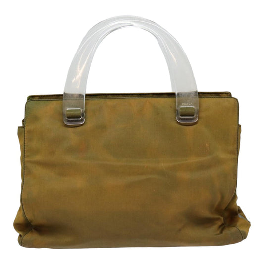 Luxury Prada Hand Bag Nylon Brown Silver ar12525