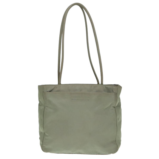 Luxury Prada Tote Bag Nylon Khaki Silver ar12536
