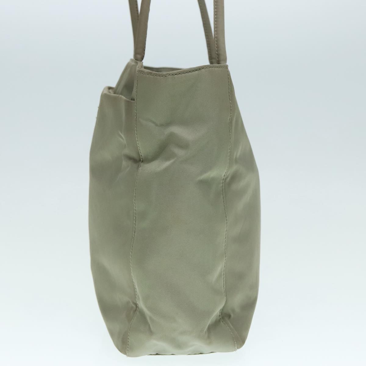 Luxury Prada Tote Bag Nylon Khaki Silver ar12536