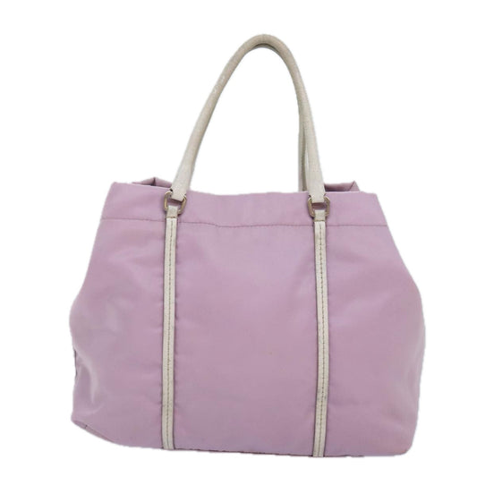 Luxury Prada Hand Bag Nylon Pink Silver ar12548