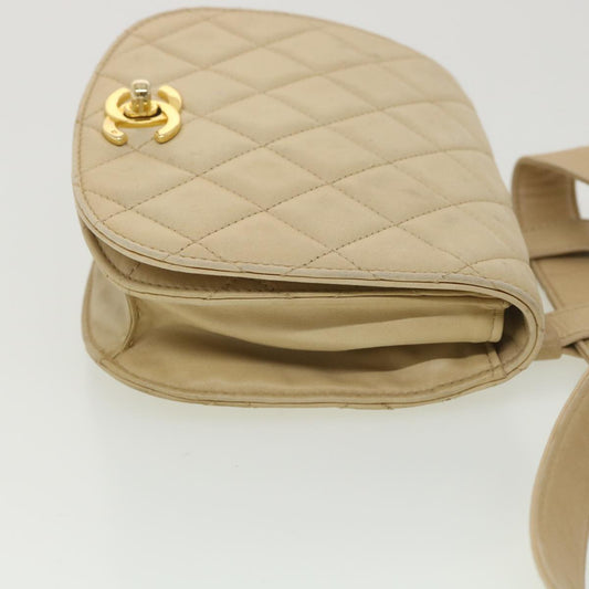 Luxury Chanel Shoulder Bag Lamb Skin Beige CC ar9074