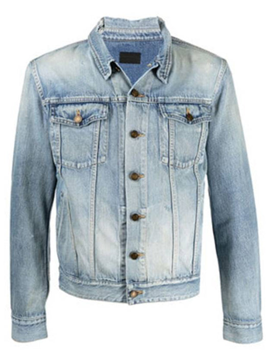 Luxury Saint Laurent Men's Denim Jacket Light Blue