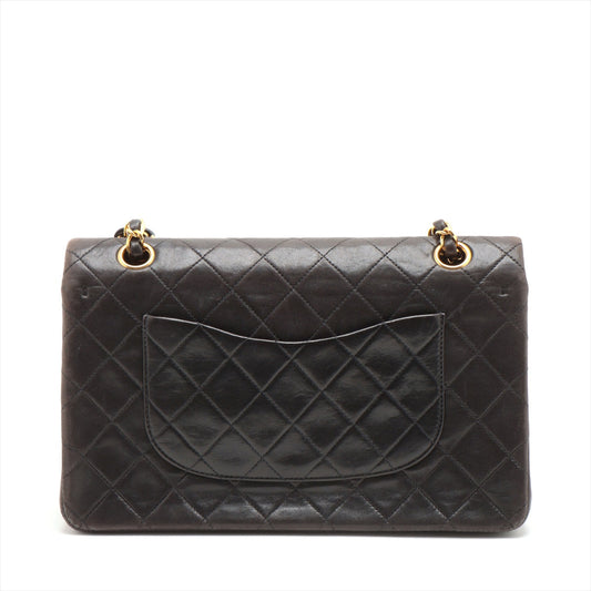 Chanel Matrasse 25 Double Flap Double Chain Bag Black G 3rd A01112 Snap Cracked