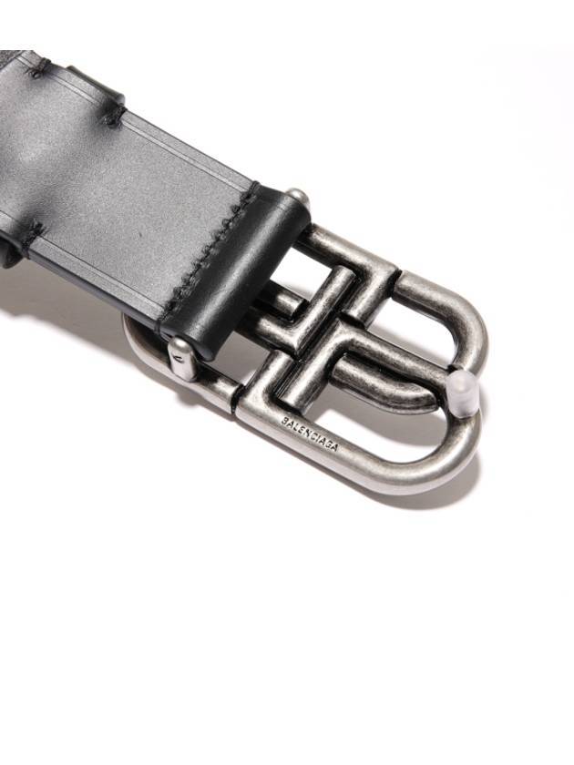 Luxury Balenciaga Men's BB Buckle Large Belt Black