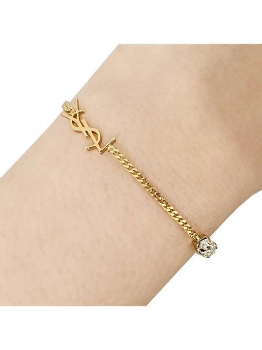 Luxury Saint Laurent Opyum Heart Chain Bracelet Gold