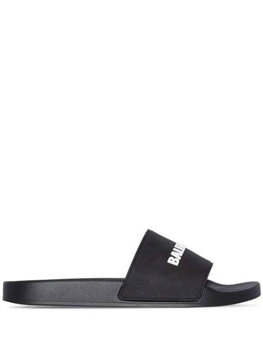 Luxury Balenciaga Men's Logo Full Slippers Black