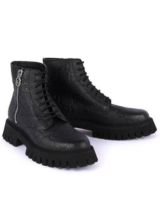 Luxury Gucci Trending 2025 GG Supreme Leather Ankle Boots Black