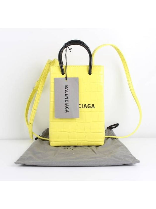 Luxury Balenciaga Crocodile cross bag yellow