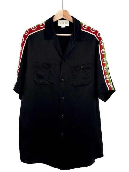 Luxury Gucci Trending 2025 48 Luxury Gucci Trending 2025 Men s Oversized Side Logo Acetate Short Sleeve Shirt