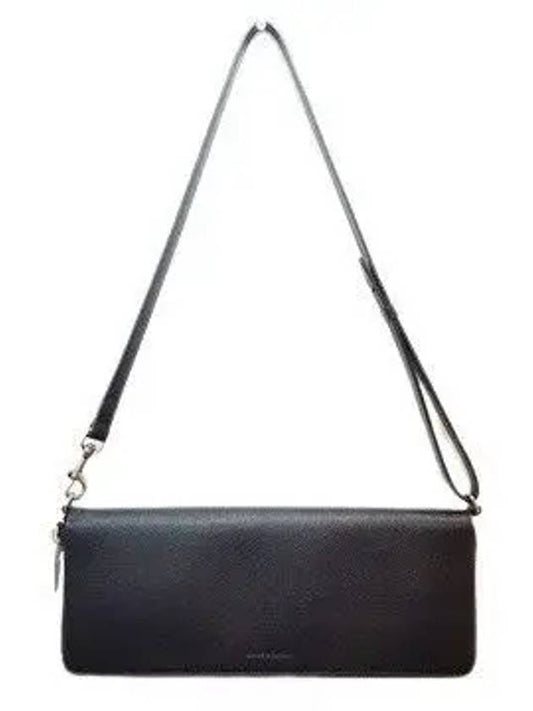 Luxury Balenciaga Leash Strap Leather Clutch Bag Black