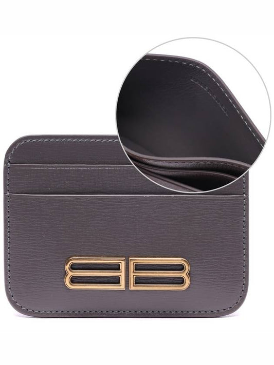 Luxury Balenciaga Gossip BB Logo Card Wallet Grey