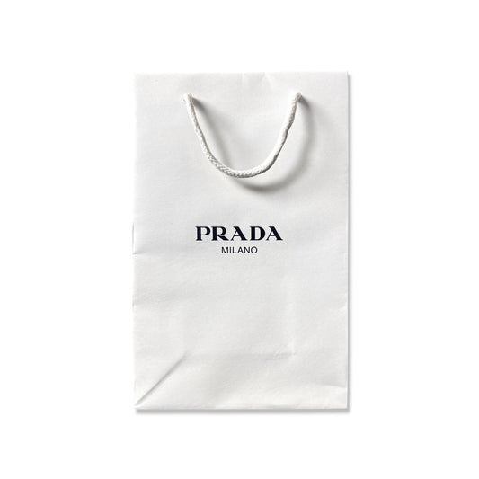 Luxury PradaShopping Gift Bag Designer White Paper Small Set of 2